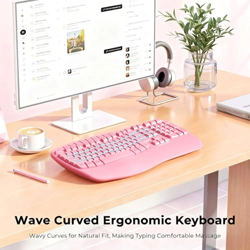 Wireless Ergonomic Keyboard - Mac/Windows USB-A/USB-C