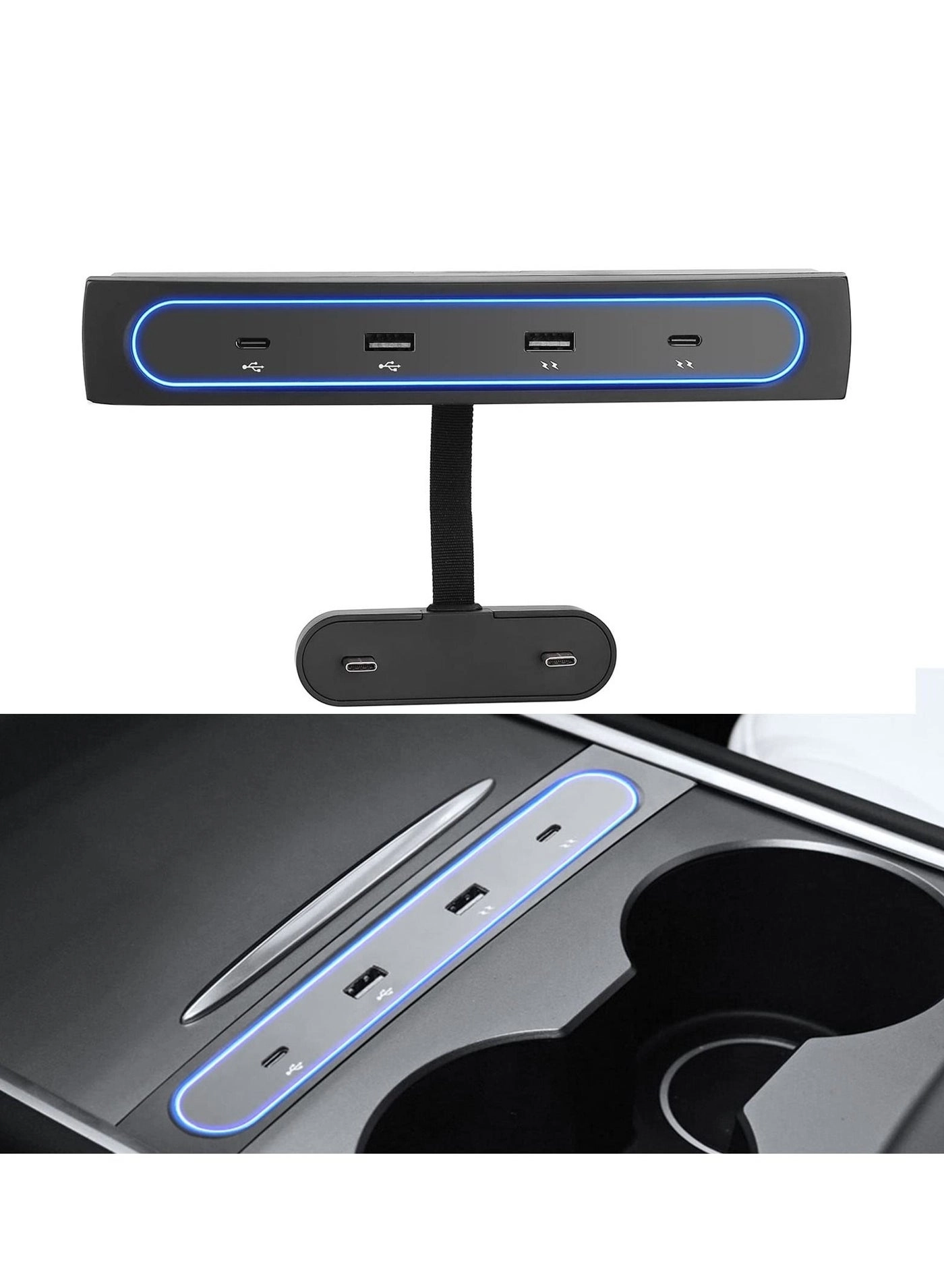 KASTWAVE Docking Station - 2 Type C Tesla Model 3 / Y 2021-2022