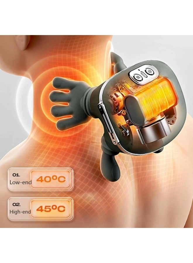Smart Neck & Shoulder Massager - Wireless 4D Deep Tissue Kneading Heat 3-Speed