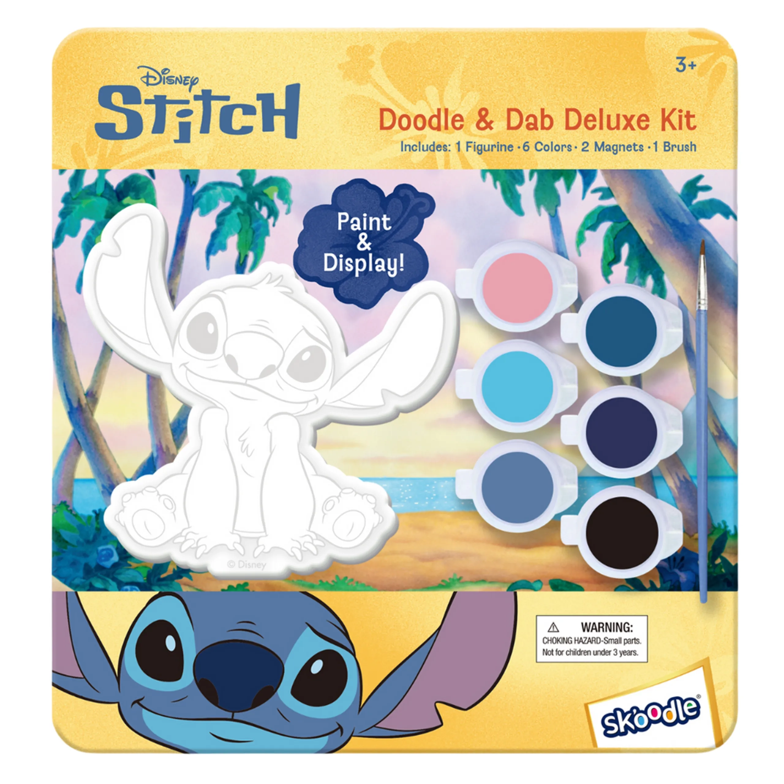 Lilo And Stitch Paint Your Own Stitch Figurine Kit - 1 Figure 6 Colors 2 Magnets 1 Brush