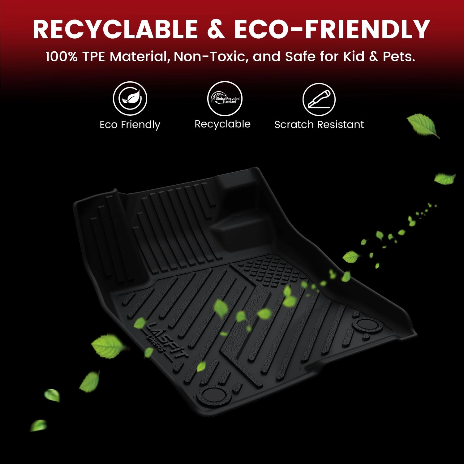 Floor Mats for Chevrolet Chevy Equinox/GMC Terrain - 2018-2024 All Weather TPE Custom Fit