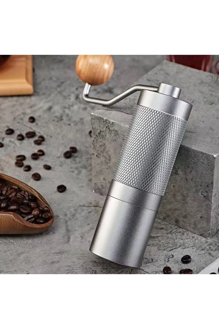 Manual Coffee Grinder - Stainless Steel Burr Al-alloy Body Wood Handle