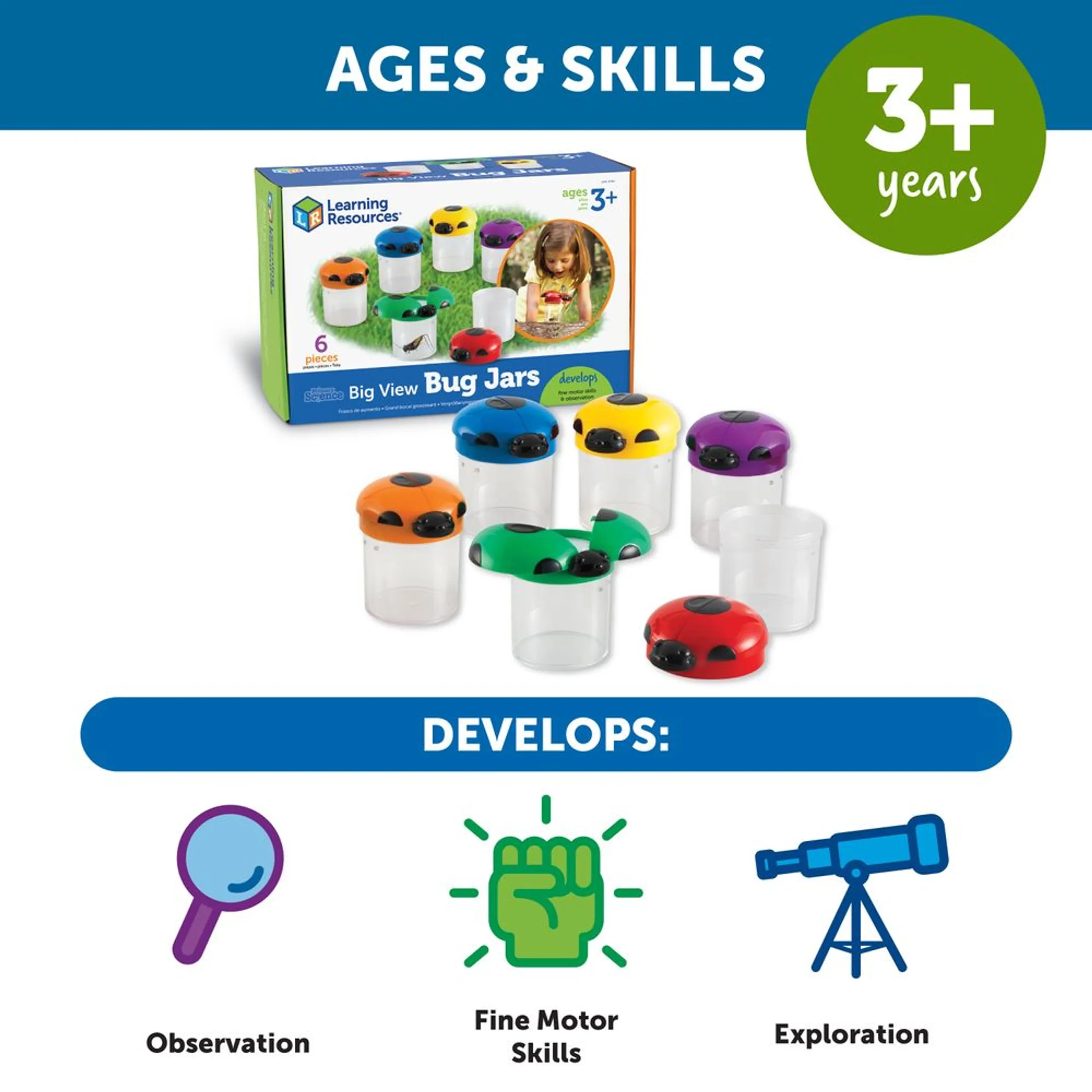Jumbo Bug Jars - 3+ 6 pieces