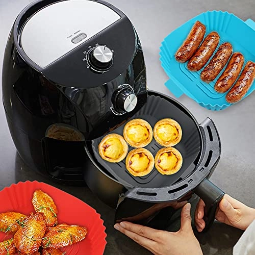 Silicone Air Fryer Liners - 7.8Inches 2 Pcs Silicone Brush