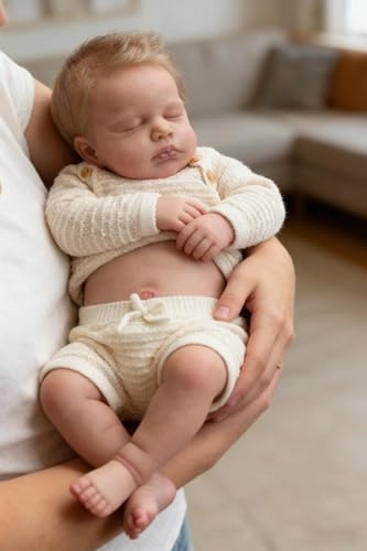 Zero Pam Reborn Baby Doll - 20 Inch Silicone Boy Eyes Closed Blonde Hair Ages 3+