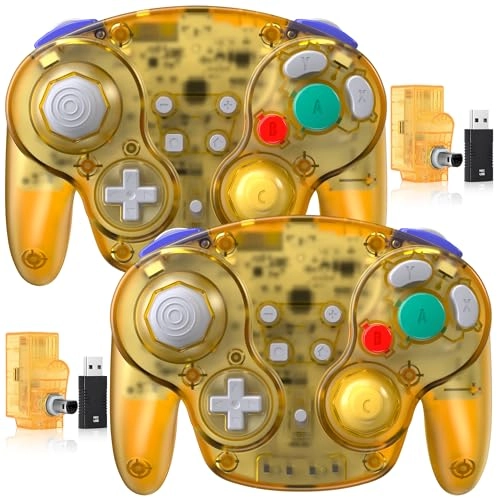 rayihni SWITCH2 PRO CONTROLLER - CLEAR YELLOW FOR NGC GAMECUBE CONSOLE, SWITCH/SWITCH OLED/ SWITCH2, PC, STEAM DECK, PC