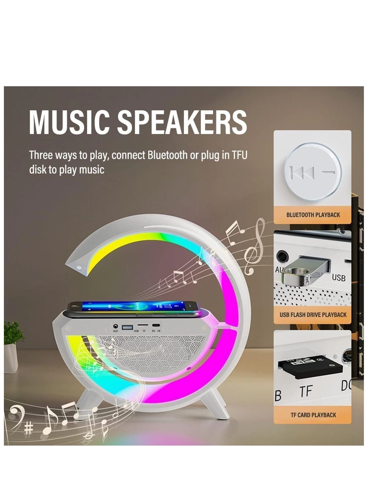 Wireless Charger Atmosphere Lamp - Mood Lighting RGB Color Changing