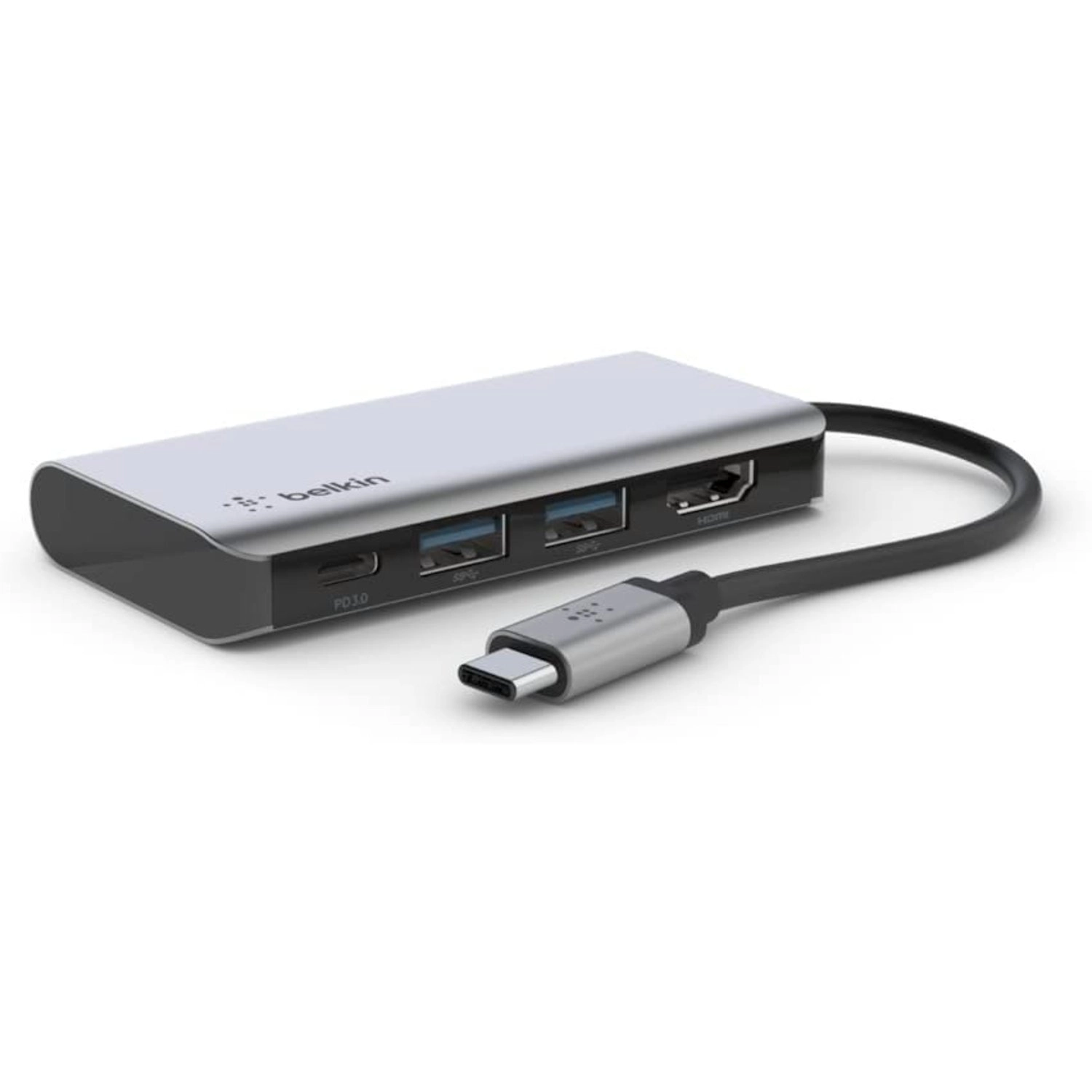Belkin USB C 4 in 1 MultiPort Adapter - 4K HDMI 100W PD 2 x A Ports