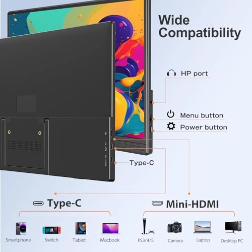Portable Monitor - FHD 1080P 15.6 Inches