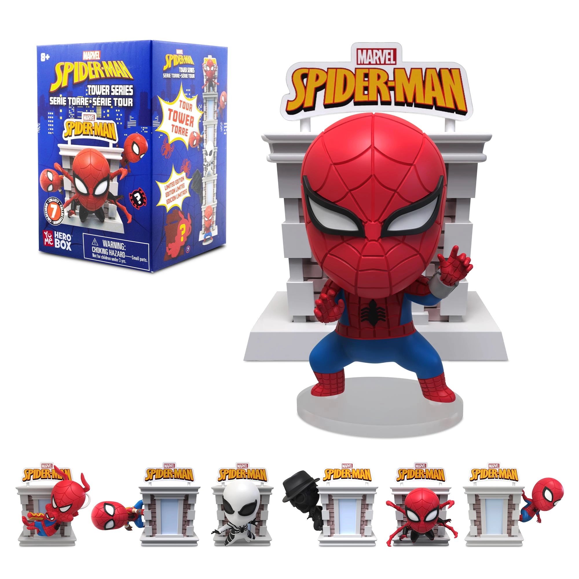 YuMe Toys Spider-Man - Superhero - Spider-Man - Tower Series - All Ages Spider-Man 1 (12 cm) (10142)