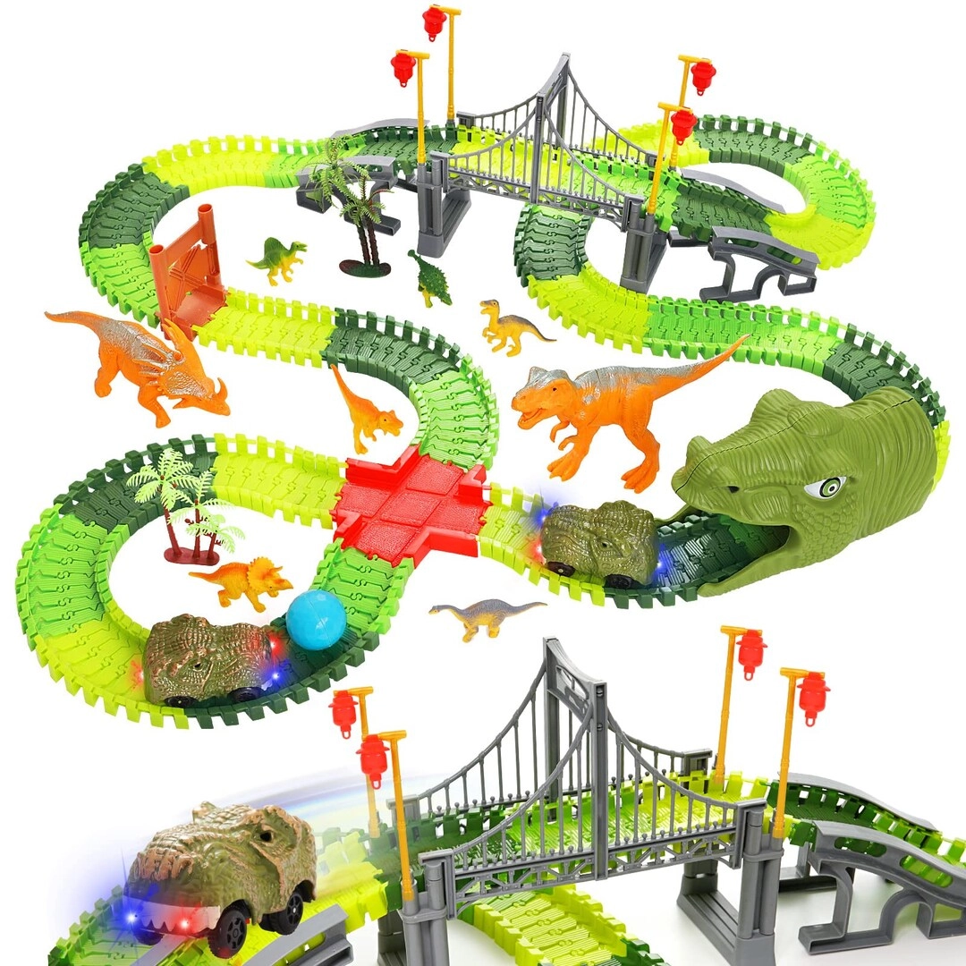 BEMITON Dinosaur Race Car Track - 269pcs