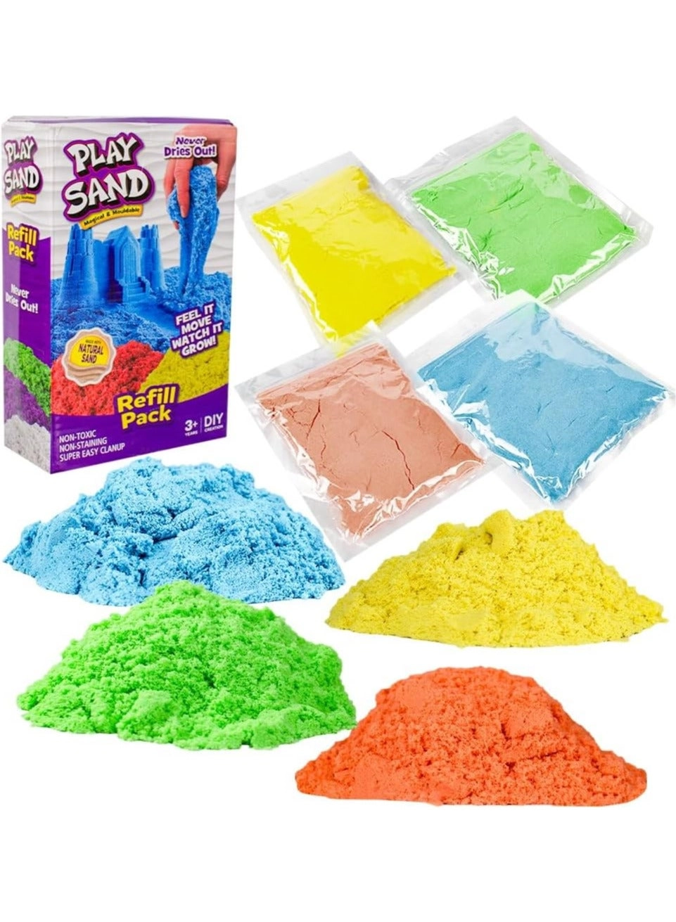 Magical & Moldable Play Sand Refill Pack - 4 Colors 250g per pack