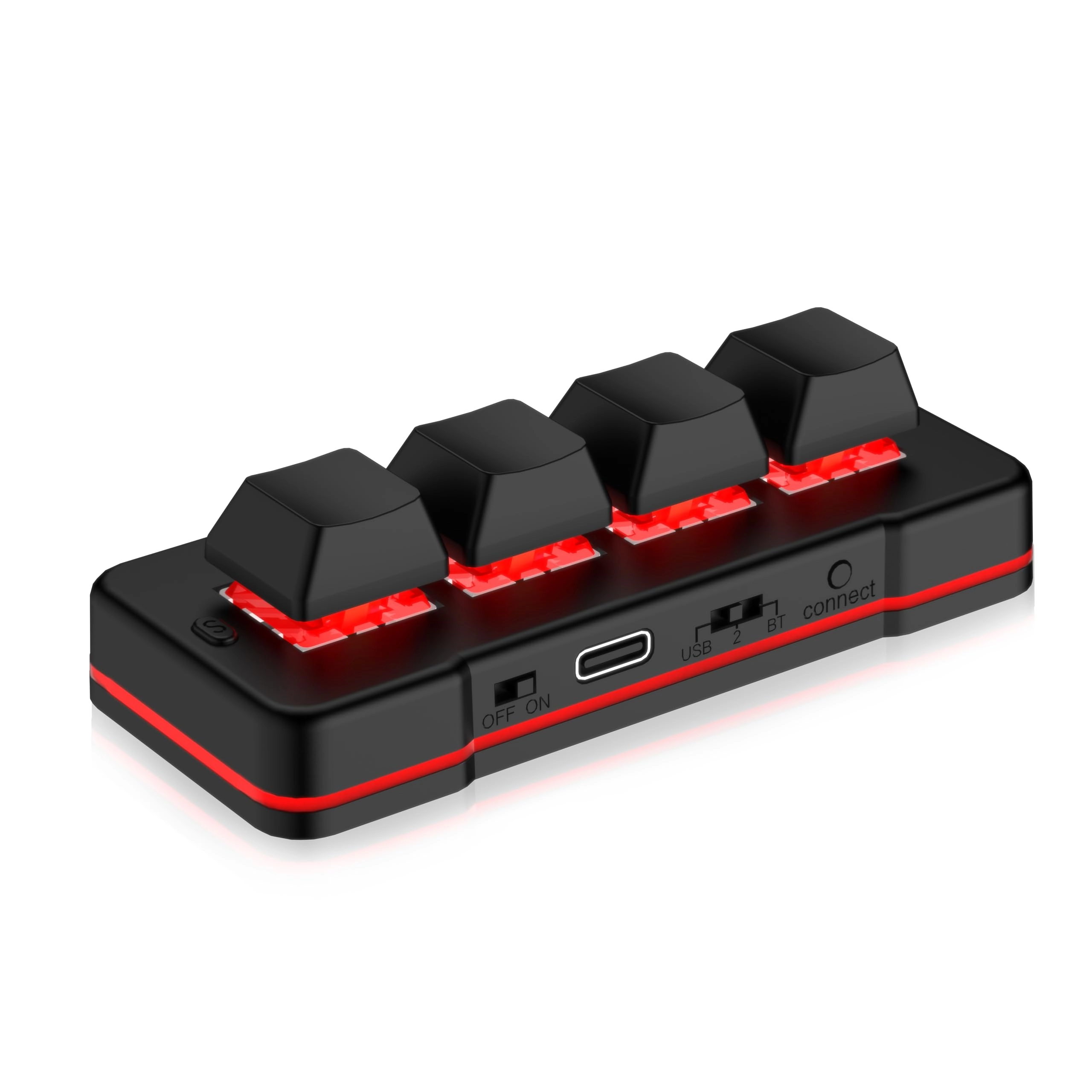 PCsensor 4 Key Mini Keypad - USB-C Bluetooth Black