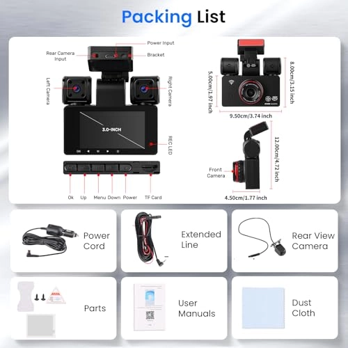 Car Dashcam - 2K 3x1080P