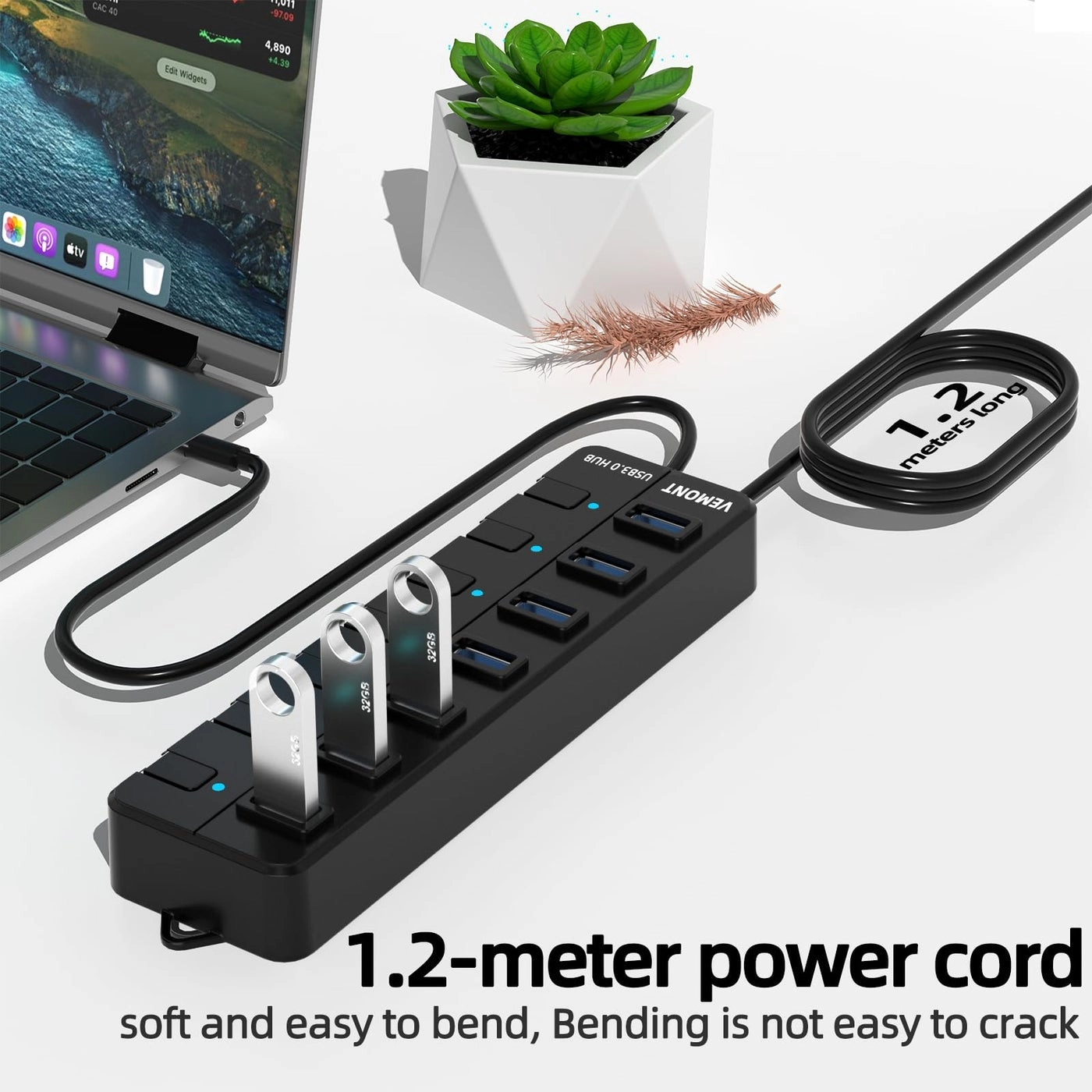 USB hub - 7-Port USB 3.0 5V2A Power Adapter
