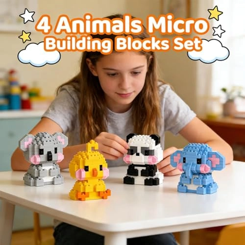 Micro Building Blocks Set - 4-in-1 Animal Series