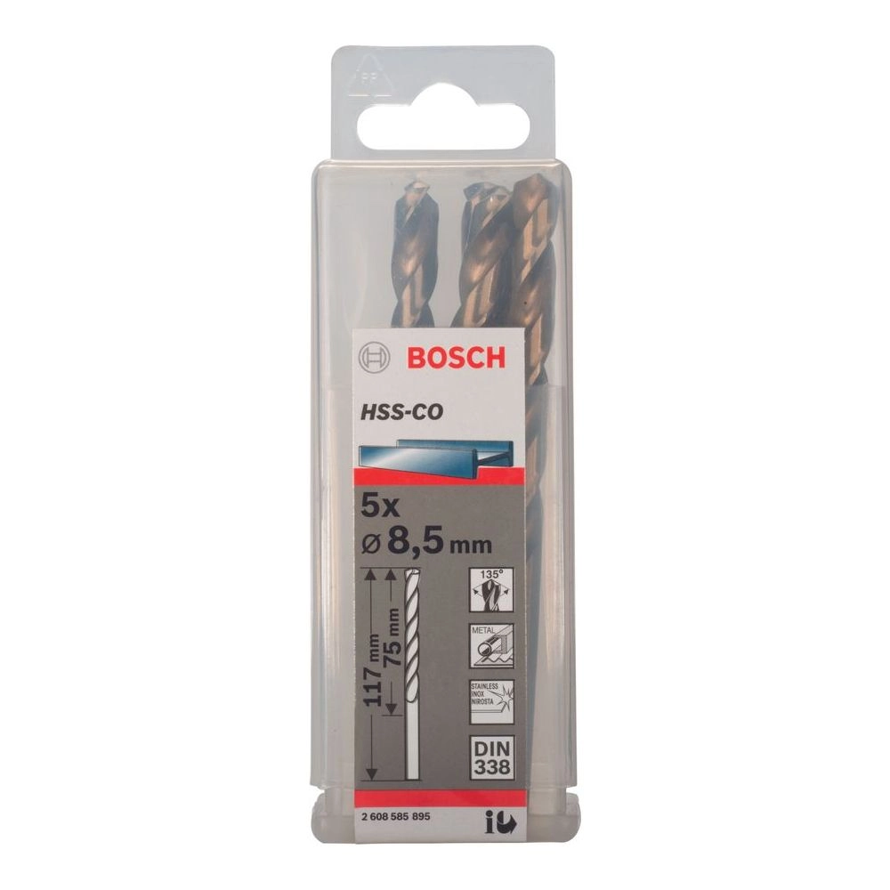 Bosch HSS-Co Metal Drill Bits - 5 piece(s) 8.5 millimeter