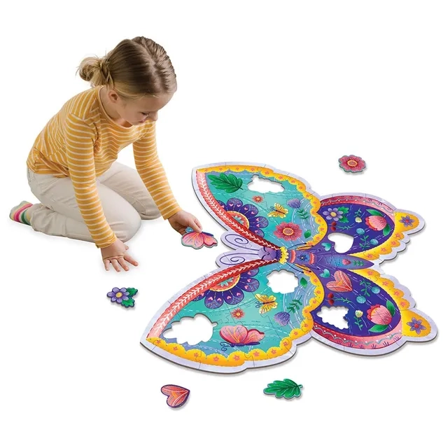 Shimmery Butterfly Floor Puzzle - 4 + 53 pieces