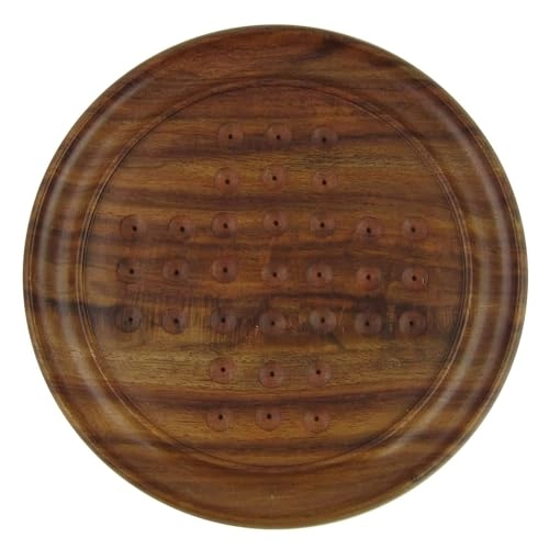 Marble Solitaire Board - 9" 33 Glass Balls Wooden