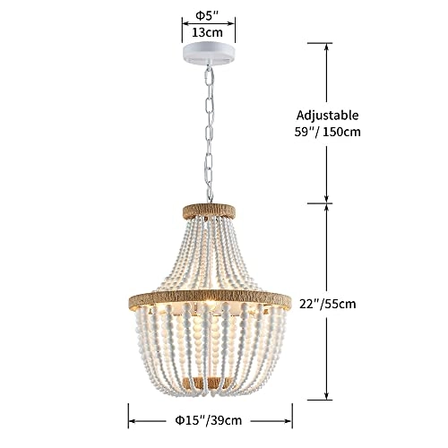 Farmhouse Wood Beaded Chandeliers