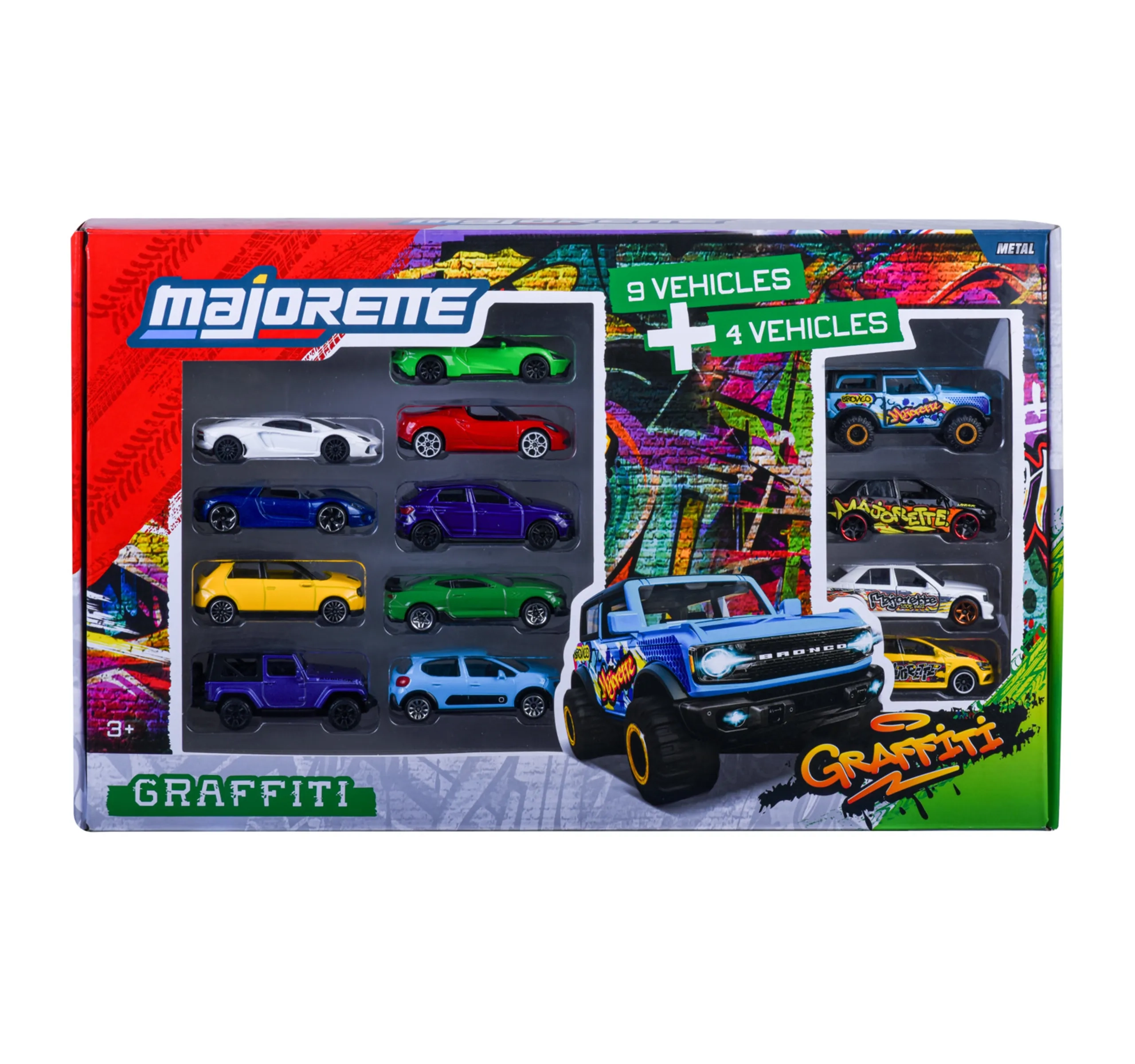 Majorette Graffiti 9+4 Gift Pack Model Cars - 13 pcs