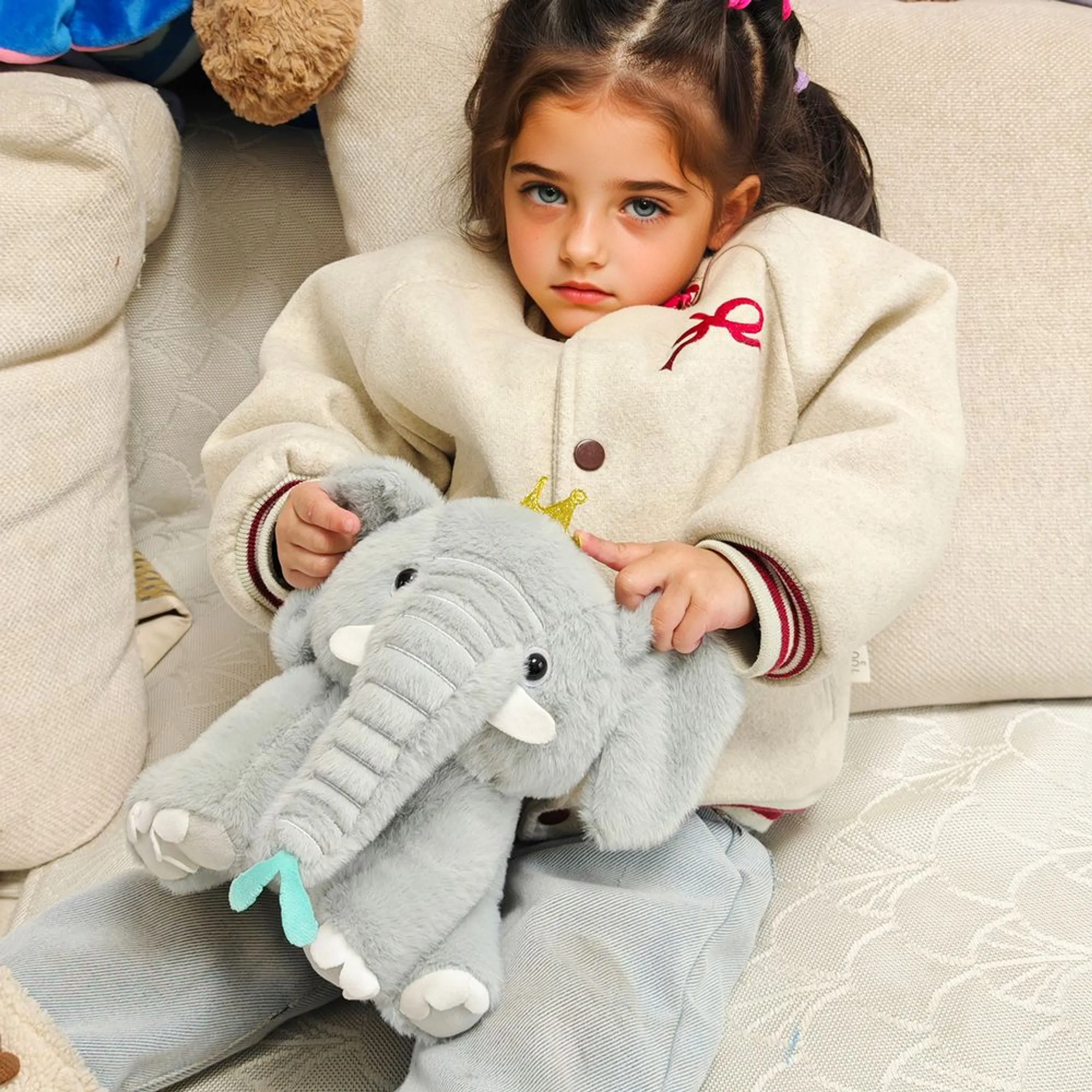 Elephant Plush Soft Toy - 22 cm Grey