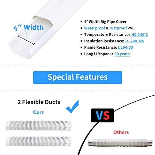 Line Set Cover - Universal for most split AC & central AC from 7000 BTU to 36000 BTU