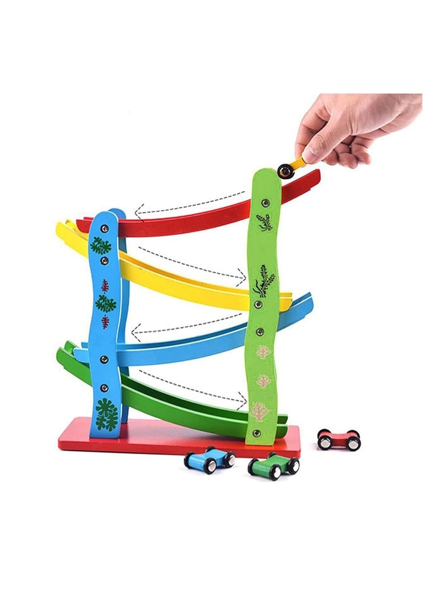 Wooden Track Car Toy - 4 piece(s)