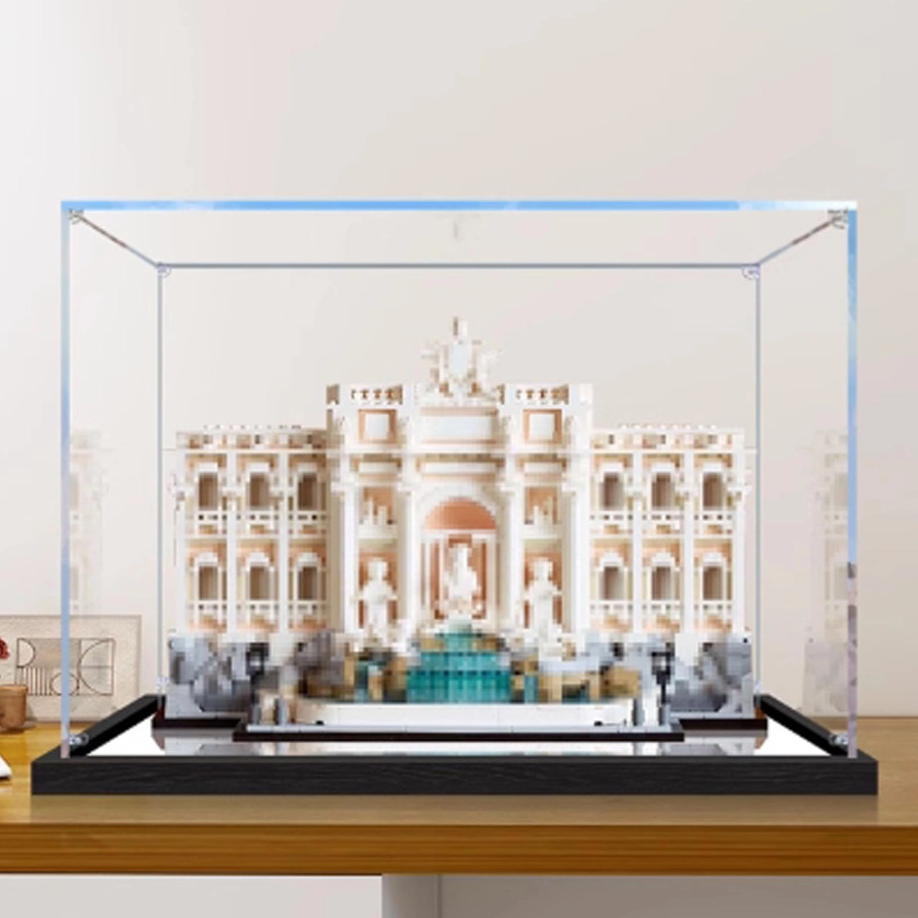 PHOVKFR Acrylic Transparent Collectible Display Case for LEGO 21062 Rome Wishing Fountain Block Model - Rome Wishing Fountain 3mm