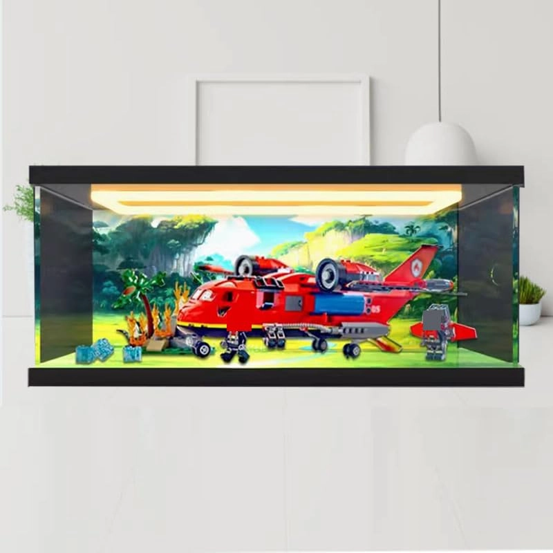 Clear Acrylic Display Case (60413) - 15.74x15.74x5.90in. Black Bottom+background