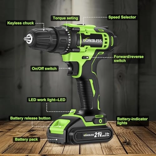 Power Drill - 2000 Milliamp Hours