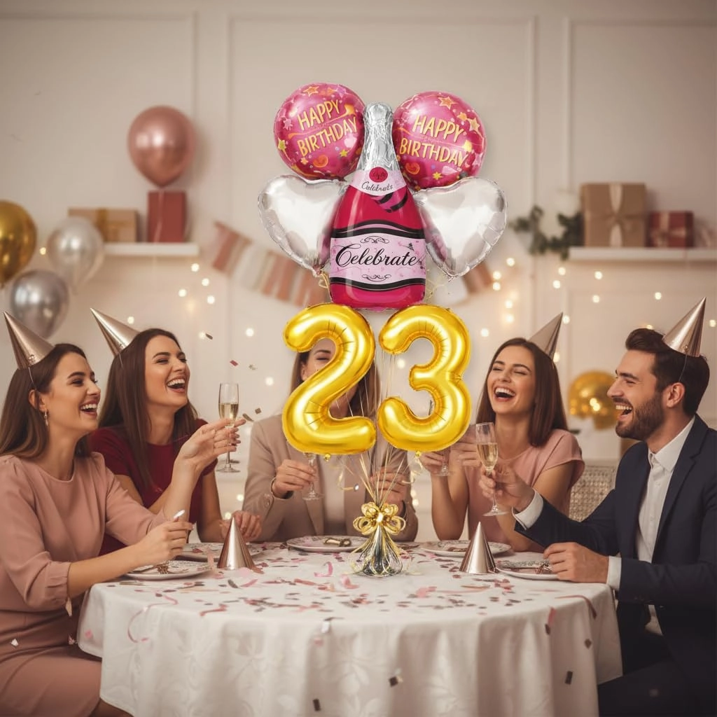 Number 23 Birthday Balloons Set - 6 Count