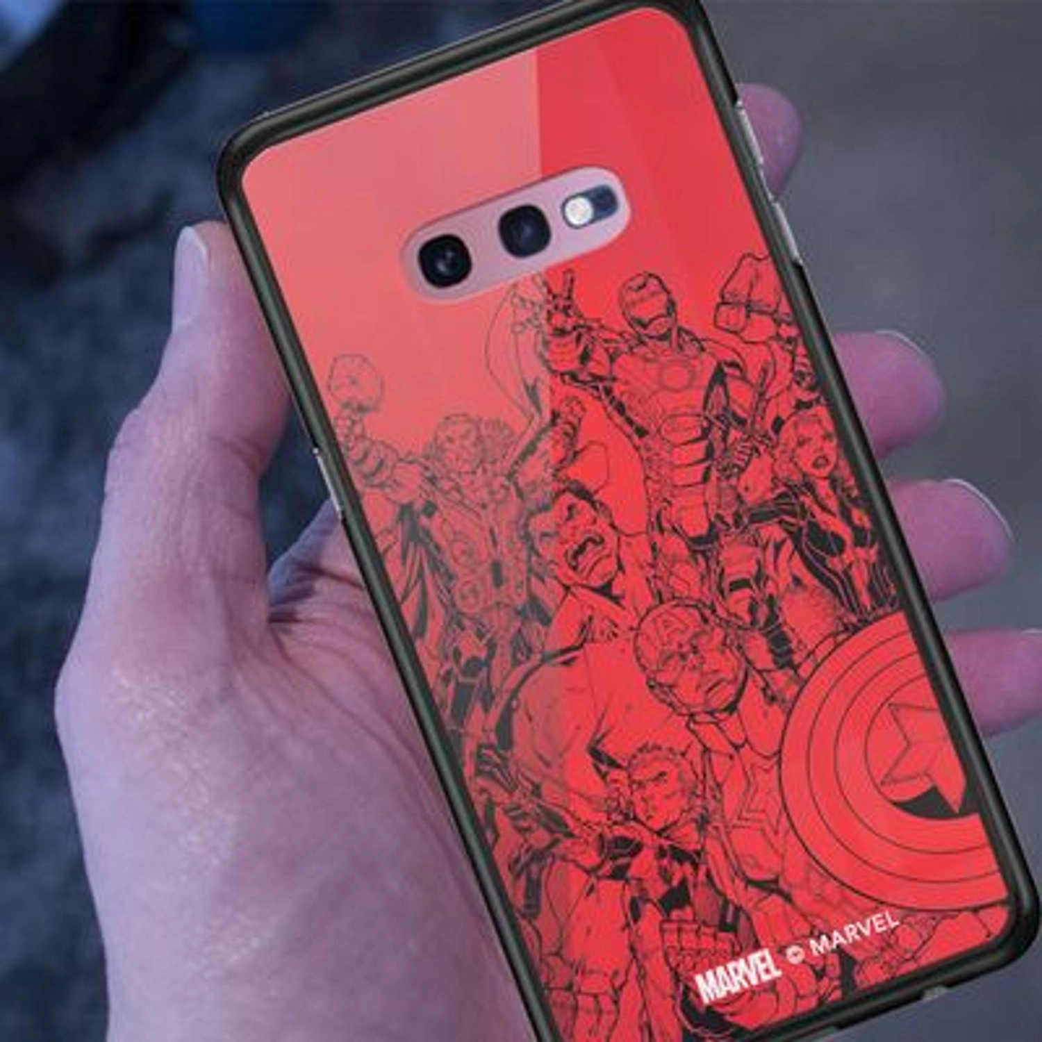 Avengers Assemble Cover for Galaxy S10e - TPU Bumper Case + Tempered Glass Back Back Case