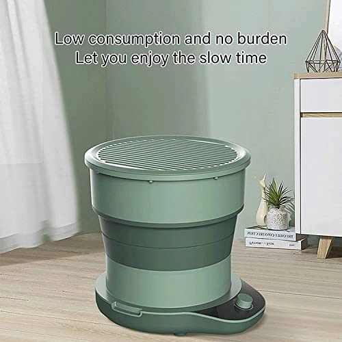 XHTONGSH غسالة قابلة للطي للطي المحمولة, غسالة صفرية اوتوماتيكية, عمل هادئ, الضوء الأزرق, ملابس داخلية غسل الملابس او عنصر صغیر, طاقة ومنطقة (Color : Green)