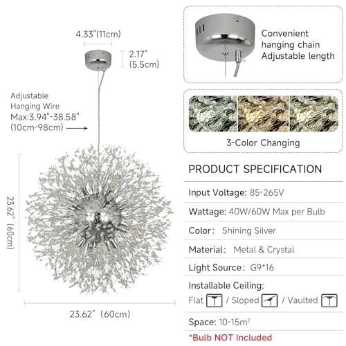 Dandelion Modern Fireworks Chandelier - 55cm to 100cm