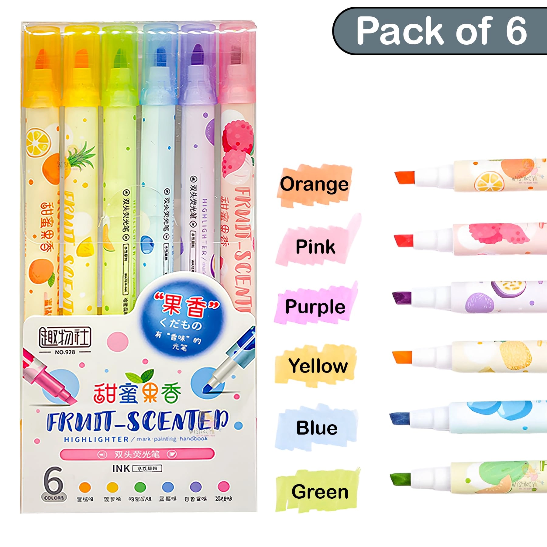 Double Headed Fruit Scented Marker Pen - Multicolor Chisel