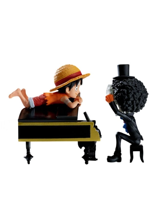 Banpresto Monkey D.Luffy & Brook - One Piece World Collectable Log Stories - 8cm (8 cm) (BP29640P)