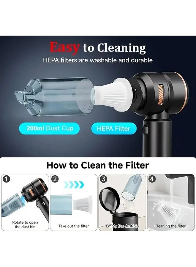 Handheld Vacuum Cleaner And Hair Dryer - 2x2000mAh