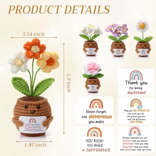 Positive Flower Potted Doll - 15 cm
