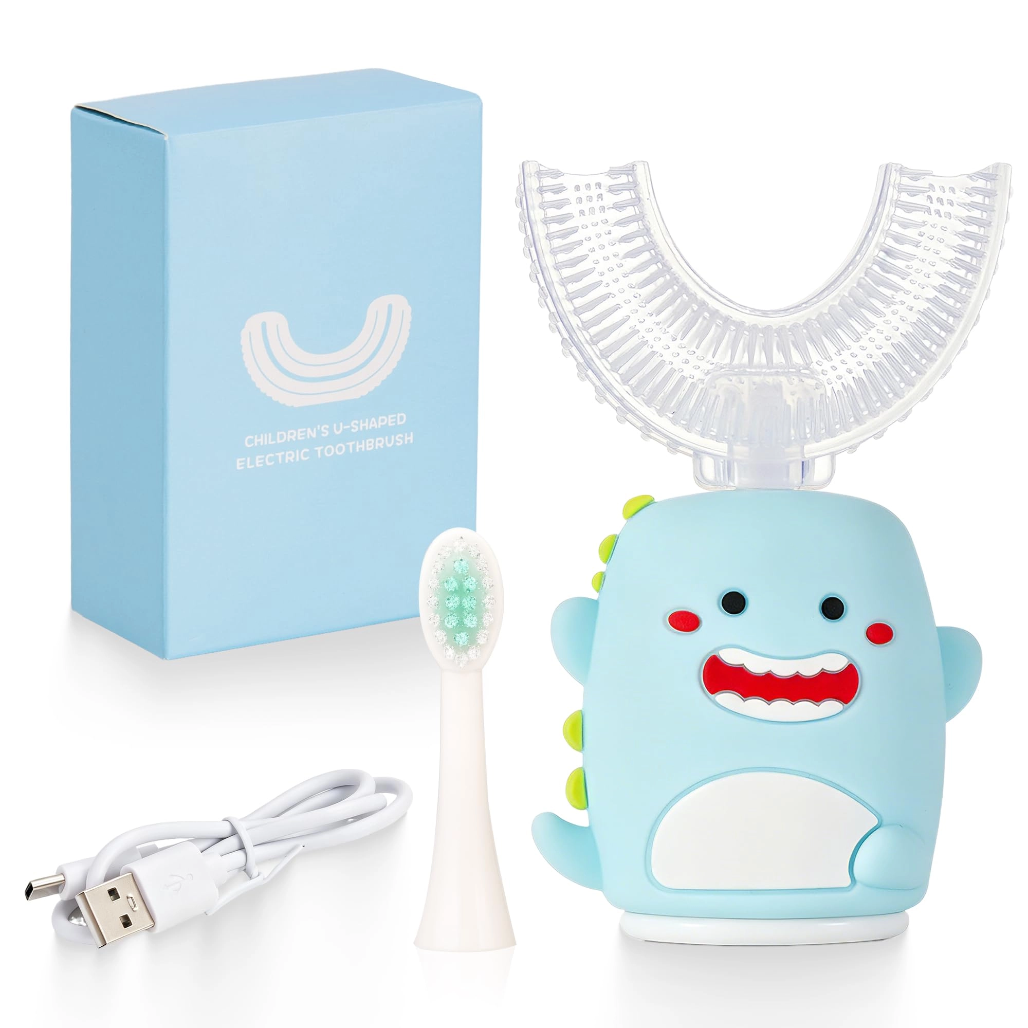 HUPO Kids Sonic Electric Toothbrush - U Shaped IPX7 5 Modes