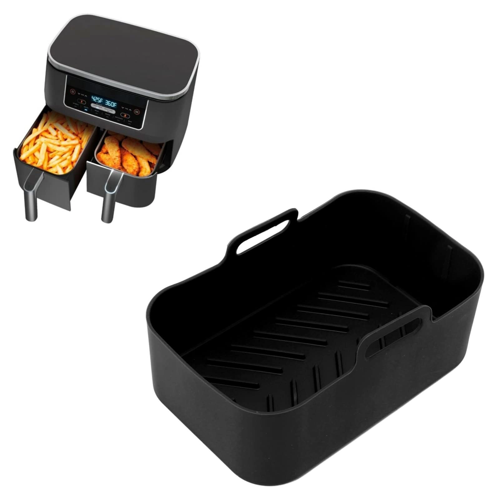 Fryer Pot - Silicone 2 piece(s) + Brush - 1 piece(s) + Clip - 1 piece(s)
