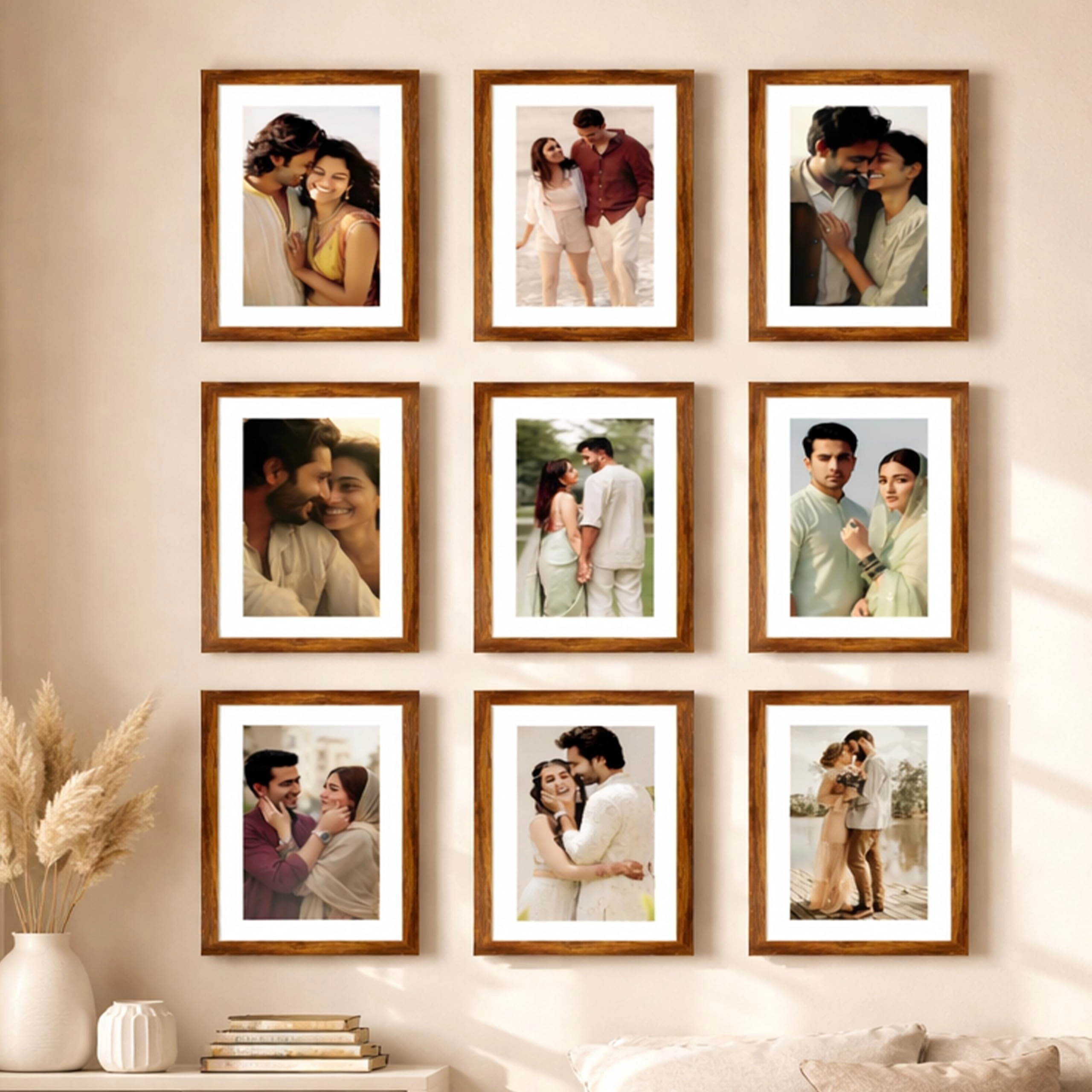 Edge Square Collage Picture Frame - 6x8 Inch 9