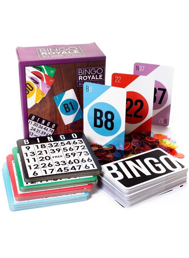 Royal Bingo Supplies Bingo Game - 1000 Chips 100 Cards Jumbo Deck of Calling Cards Adults, Seniors, and Family Set