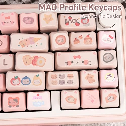 Cute Cat Keycaps - QWERTY Only Keycaps