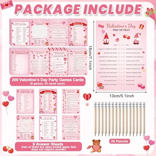 Valentine’s Day Party Games - 231Pcs 3 years and up