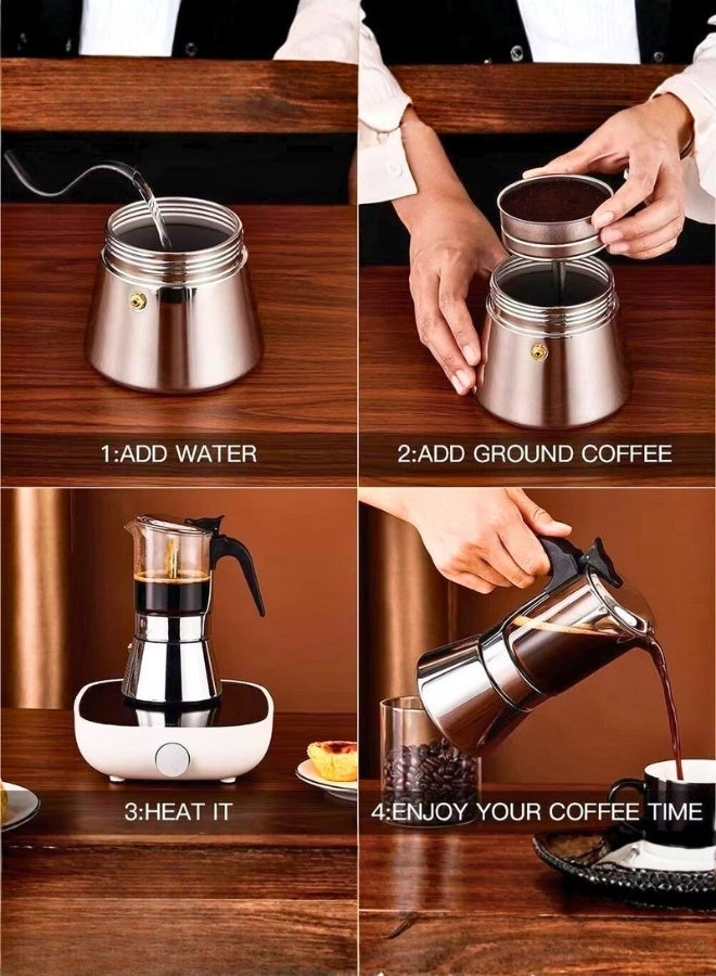 Clear Design Moka Pot - Visible Brewing Chamber