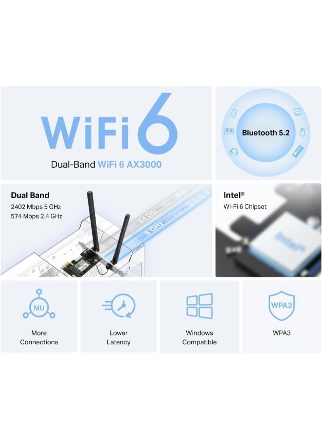 AX3000 - Dual-Band PCI Express WiFi 6