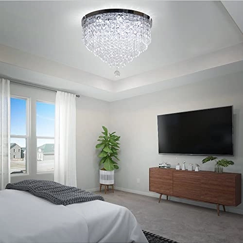 Modern Crystal Chandelier - 3500K non-dimmable
