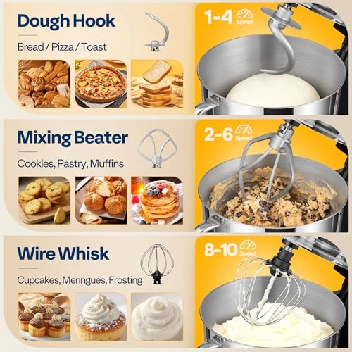 Electric Stand Kitchen Food Mixer - 6 Quarts 660 watts