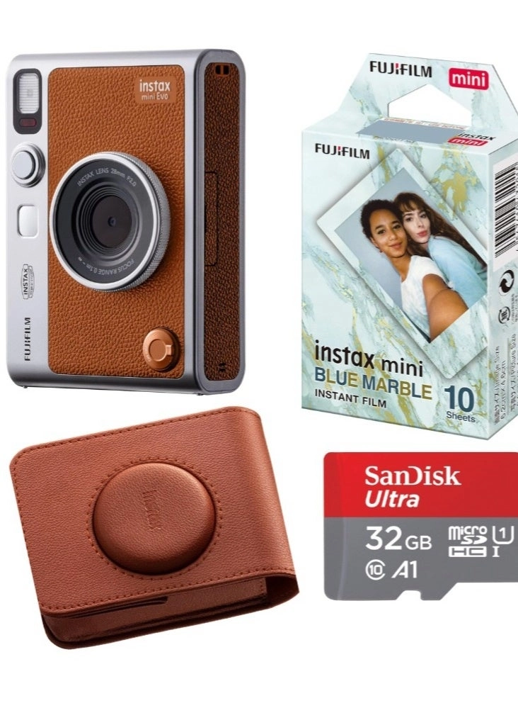 EVO - Brown + Protective Case + SD Card - 32GB + Film - Blue Marble 10 Sheets